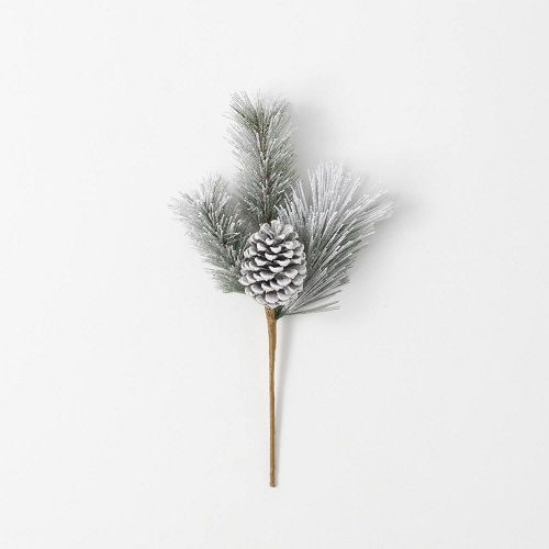 Flocked Pine Pick  - Artificial floral - Winter Wedding decor ideas
